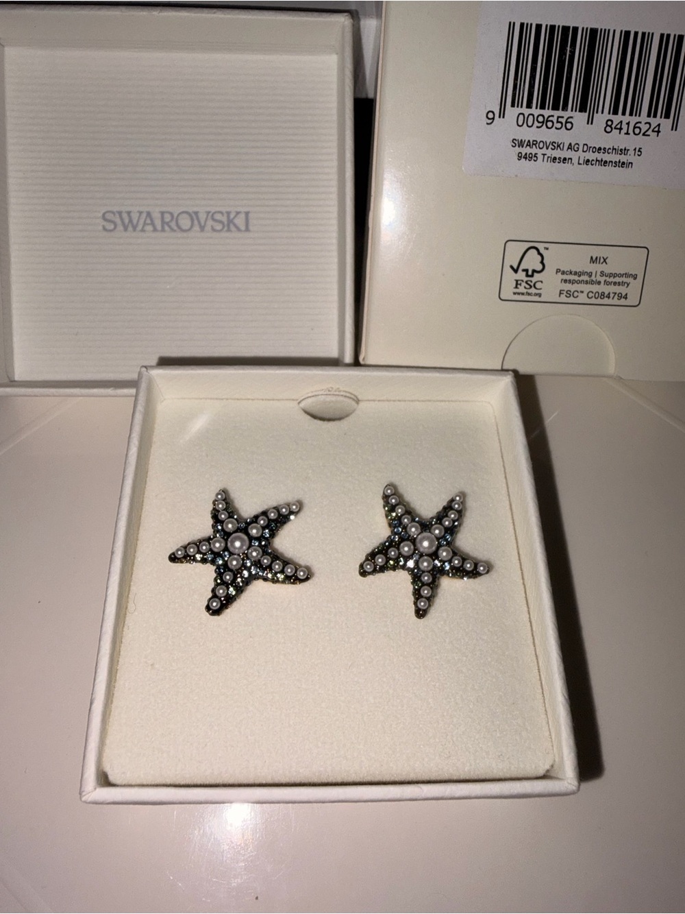 Swarovski Gold Starfish Stud Earrings - Picture 7 of 14